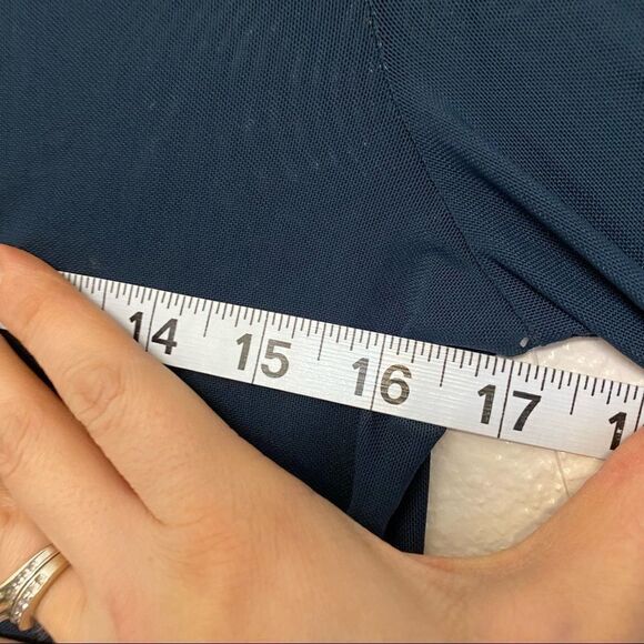 Urban Outfitters navy Mesh sheer coastal whimsy goth ruffle crop Top y2k S - Picture 5 of 10